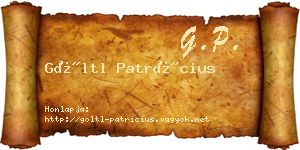 Göltl Patrícius névjegykártya